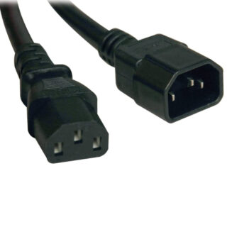 C14 Male To C13 Female Power Cable, C13 To C14 Pdu Style – 10A, 100 250V, 18 Awg, 6 Ft., Black Tripp-Lite