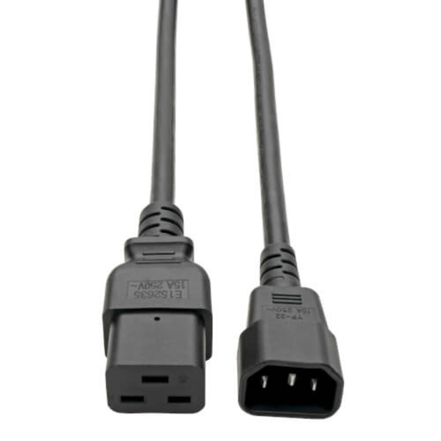 C19 To C14 Power Cord – Heavy Duty, 15A, 100-250V, 14 Awg, 4 Ft., Black Tripp-Lite