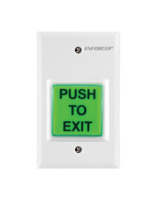 Illuminated Green Push-To-Exit Plate