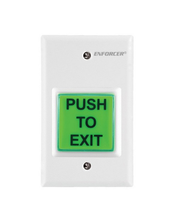 Illuminated Green Push-To-Exit Plate
