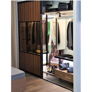 Hi Slide Walk‑in Sliding System 2‑Way Soft Close Damper – 15 Kg (Single Door Kit with Actuator), Grey – Ebco