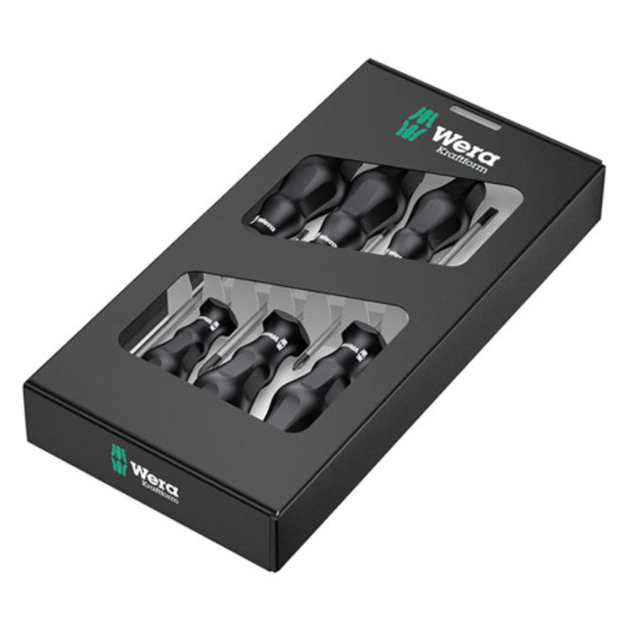 Kraftform Classic Screwdriver Set Of 6 Pcs, 4 Slotted, 2 Philips Wera 1734/6