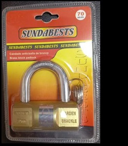 Sundabests Padlock With 3 Keys, 70Mm, In Blister Card