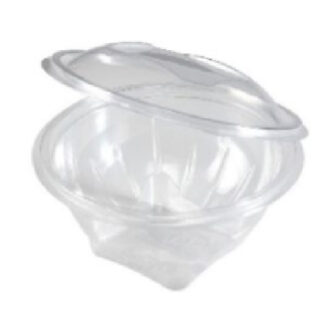 St/Hf-Round Hinged Salad Bowl 370Ml (V00601), Pack Of 60 Pcs