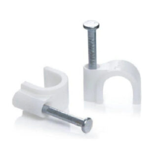Cable Clips, Round With Steel Nails 12Mm