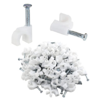 Cable Clips, W/Steel Nails Pkt Of 100Pcs