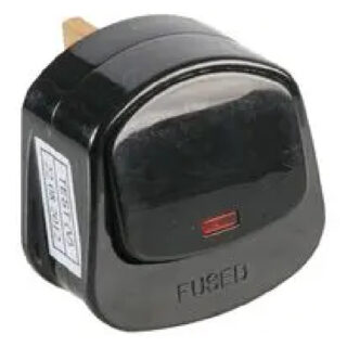 13A Top Plug Black With Light