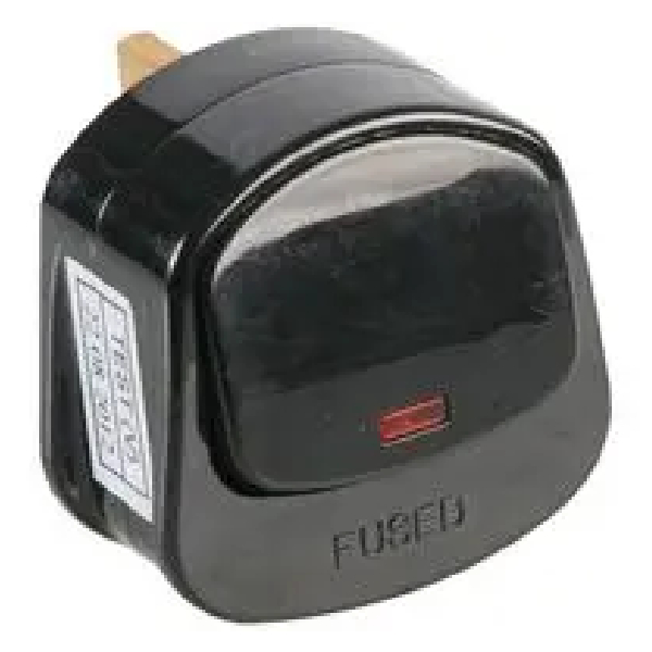 13A Top Plug Black With Light