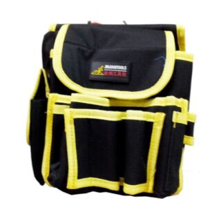 Tool Holder Jinjian Tools, Black With Yellow Strips, Multi Pocket With Belt