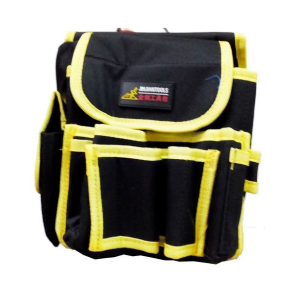 Tool Holder Jinjian Tools, Black With Yellow Strips, Multi Pocket With Belt