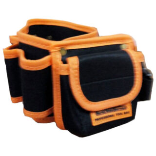 Tool Holders Black With Orange Stripe W/Waist Belt, 7 Socket + 1 Big Pocket