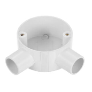 Pvc Pipe Fitting Circled Box With 2Way 0.8inch Pvc Pipes