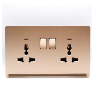 Universal Twin Wall Socket Gold