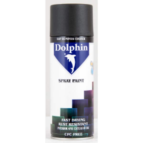 Dolphin Spray Paint Matt Black-20 400Ml, Asmaco
