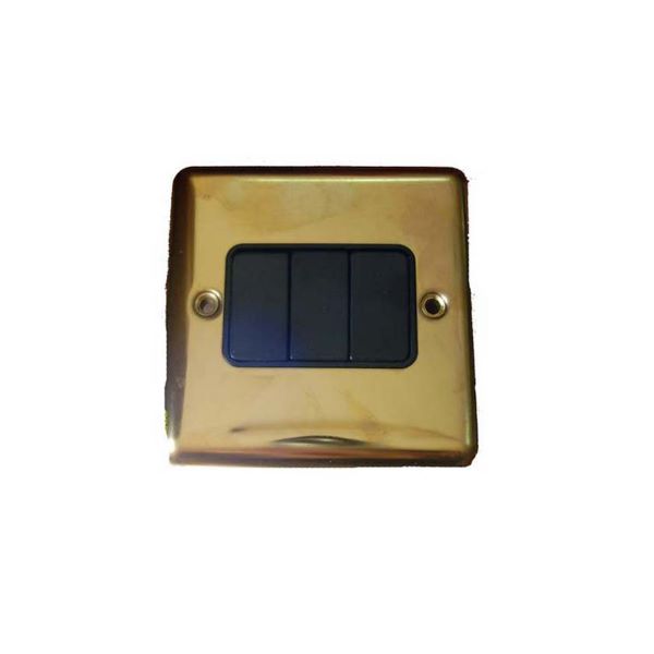 Wall Switch Golden 3Gang 2Way Sunpower
