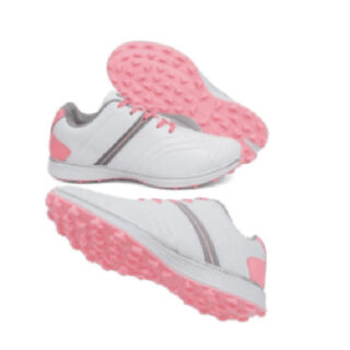 Golf Shoes White With Pink Laces & Sole, Size 41