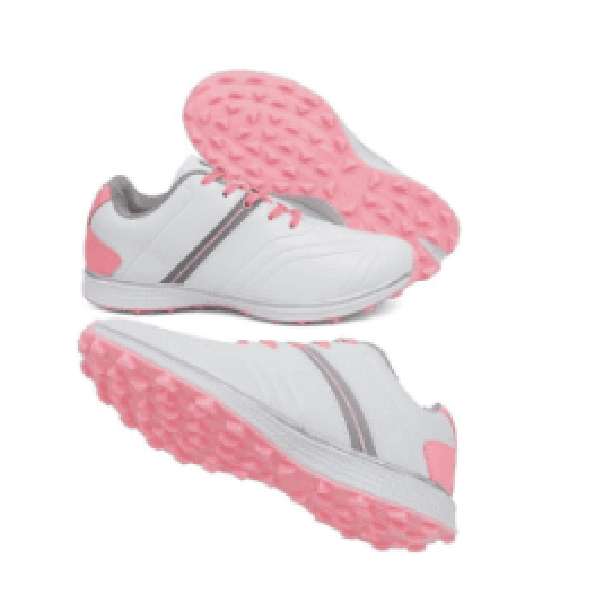 Golf Shoes White With Pink Laces & Sole, Size 41