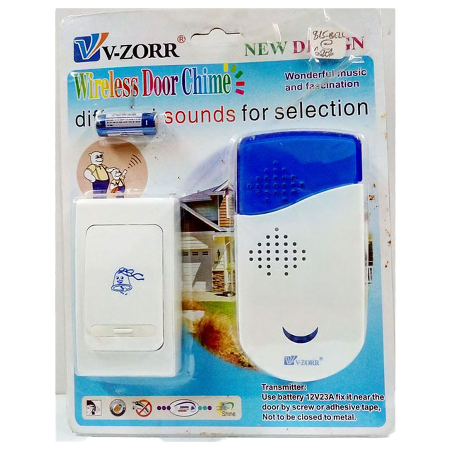 Wireless Door Bell With Remote Uses 23A Battery V-Zorr