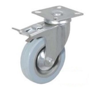 LD Rubber Castor Wheel Swivel, Plate Swivel, Wheel Size- 50*17 Plate/Screw Size 50*50mm