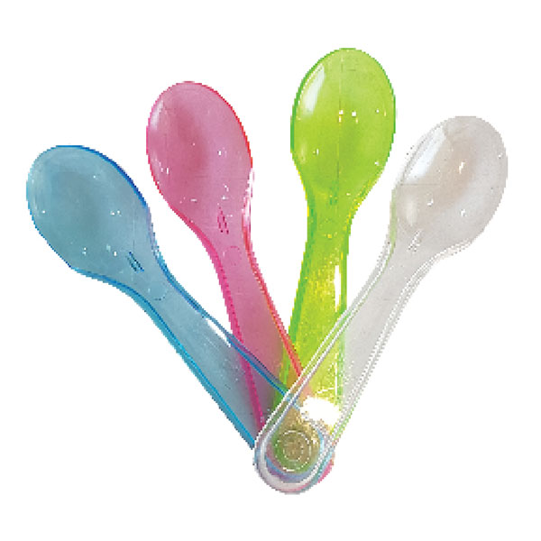 St – Ice Cream Spoon, Single Color In Bag Of 500 Pcs, Green/Blue/Pink/Clear