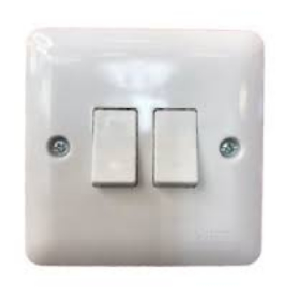 2 Gang 2 Way Switch With PC Frame Sunpower