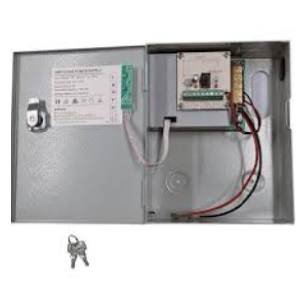 12V 1A Boxed Psu, With Battery Charging Circuit In Metal Box, Can Hold 12V 7Ah Battery