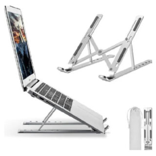 Foldable Aluminum Laptop Stand, Weight Cap-5kg, Silver, Size 240X(45-165)x(60-148)mm,...