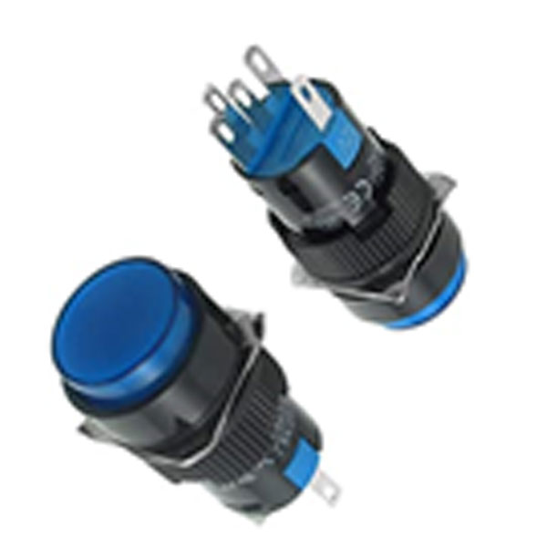 Push Button Switch, Blue, 220V Blue
