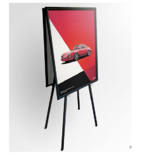 Double Sided Easel, Steel Black Graphic size: max 200x250cm