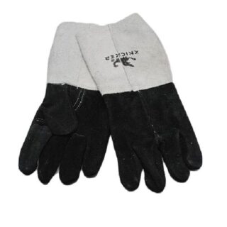 Grey Industrial Welding Leather Gloves Without Lining 14 Inch