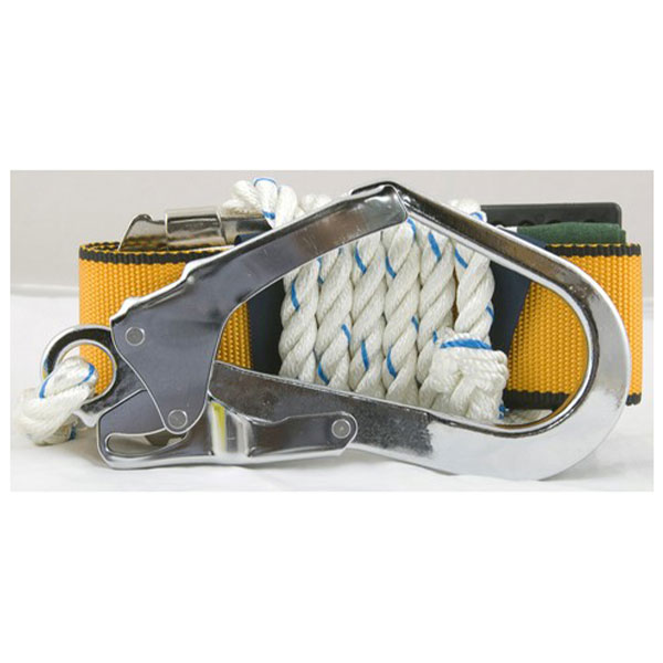 Safety Belt Nylon Belt Orange With 1.5M Rope and 6-Inch Hook, 1 Pc D-Ring Metal