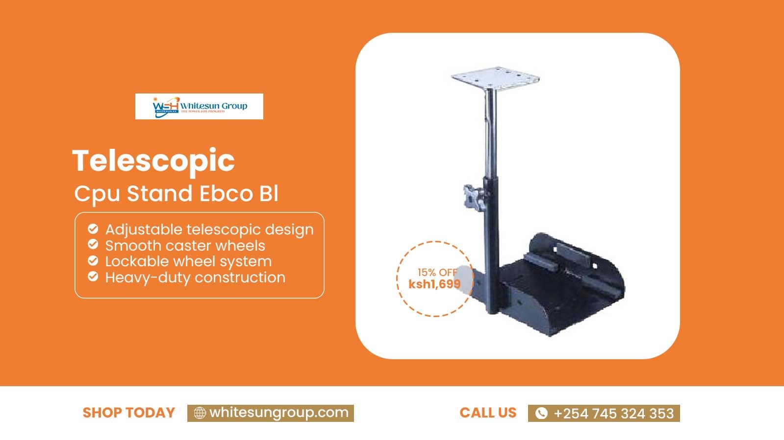 Telescopic Cpu Stand Ebco Bl