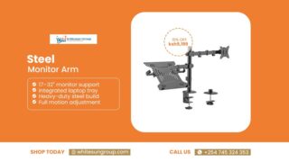 Steel Monitor Arm With Laptop Tray Fits Most 17-32 Inch Terabit
