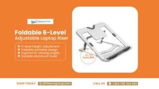 Foldable 6-Level Adjustable Laptop Riser, Silver, Lumi