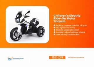 Children Ride On Toy Electric Motor Tricycle, White