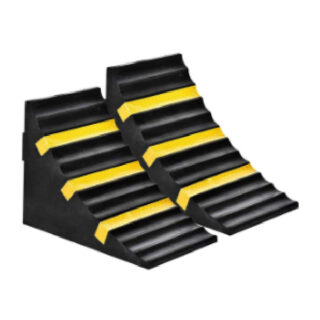 Rubber Wheel Chock For Bus Light 155*245*185mm 2.5kg (Black/Yellow)