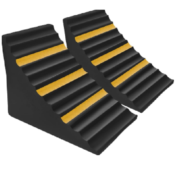 Rubber Wheel Chock For Truck Heavy 155*245*185mm 4.2kg (Black/Yellow)
