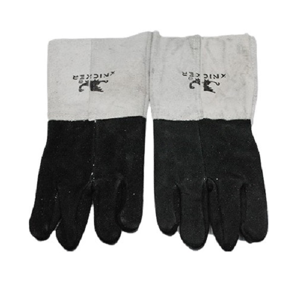 Grey Industrial Welding Leather Gloves Without Lining 14 Inch - Image 2