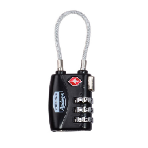 TSA Cable Lock 3 Digit Combination Black