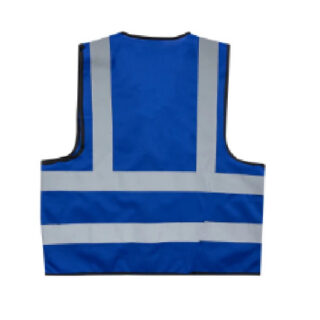 Reflective Vests With Shoulder Strips And 2 Waist Strips – Color Blue, 120 Gsm