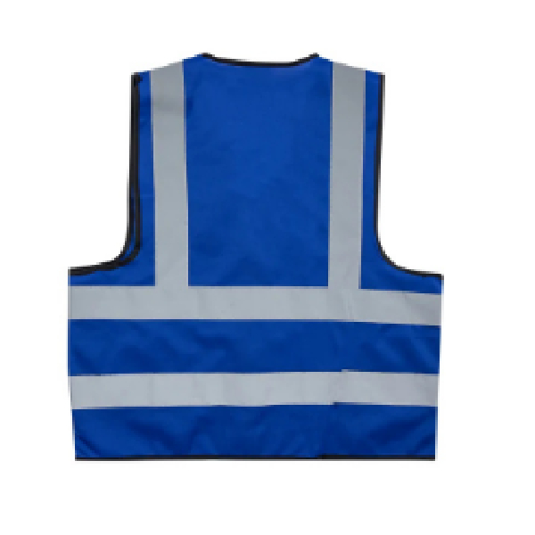 Reflective Vests With Shoulder Strips And 2 Waist Strips – Color Blue, 120 Gsm