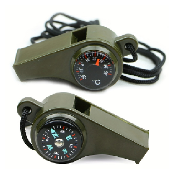 3-function Whistle, Compass & Thermometer