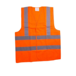 Reflective Vests With Shoulder Strips and 2 Waist Strips – Orange, 120 Gsm