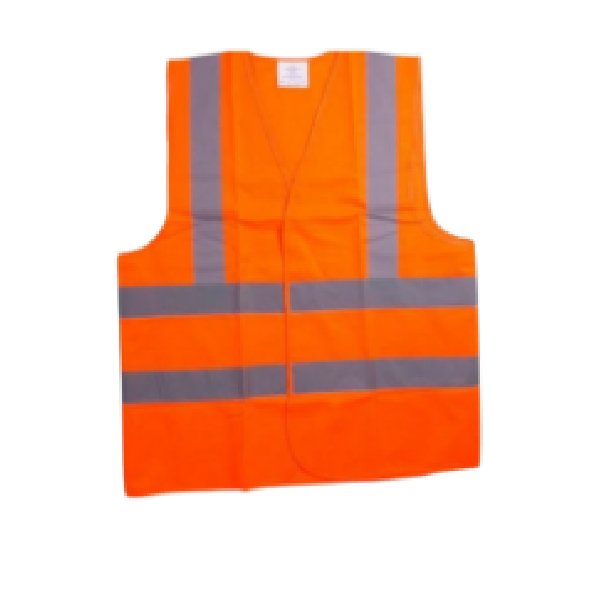 Reflective Vests With Shoulder Strips and 2 Waist Strips – Orange, 120 Gsm