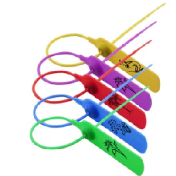 PSS-004-312 Security Seal Slider Three Piece Pull Tight Plastic Seal White with Purple and Black 32cm
