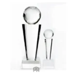 Crystal Trophy With Sphere 8*8*26Cm