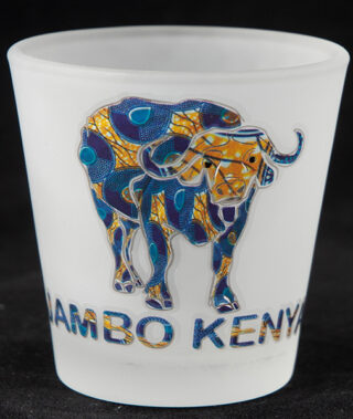 Frosted Shot Glass Buffalo Print Jambo Kenya