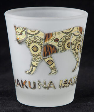 Frosted Shot Glass Leopard Print Hakuna Matata