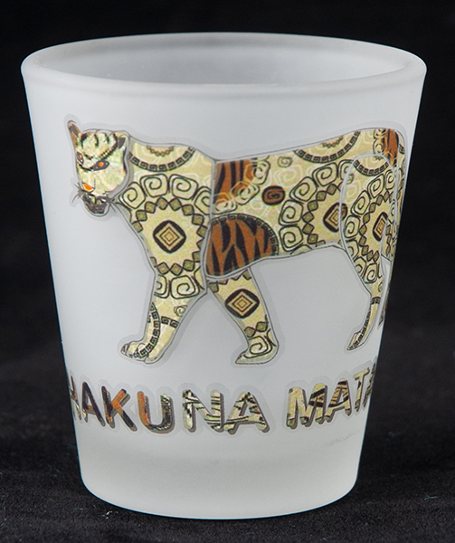 Frosted Shot Glass Leopard Print Hakuna Matata