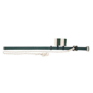 Safety Belt with 1.5M Rope, Green Belt – 1 Metal Buckle, 1 Metal D Ring, 1 Metal Carabiner